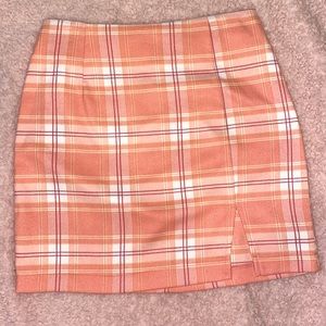 Peachy plaid mini skirt